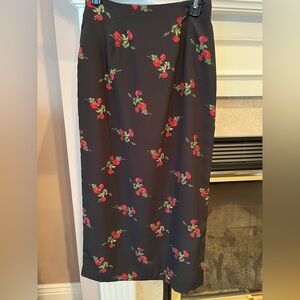 Midi roses printed skirt